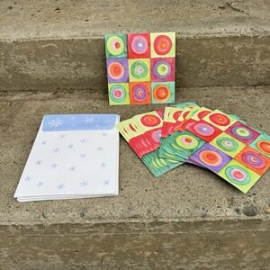 VTG American Greetings Christmas Cards Lot Of 19 Geometric Glittery Ornaments